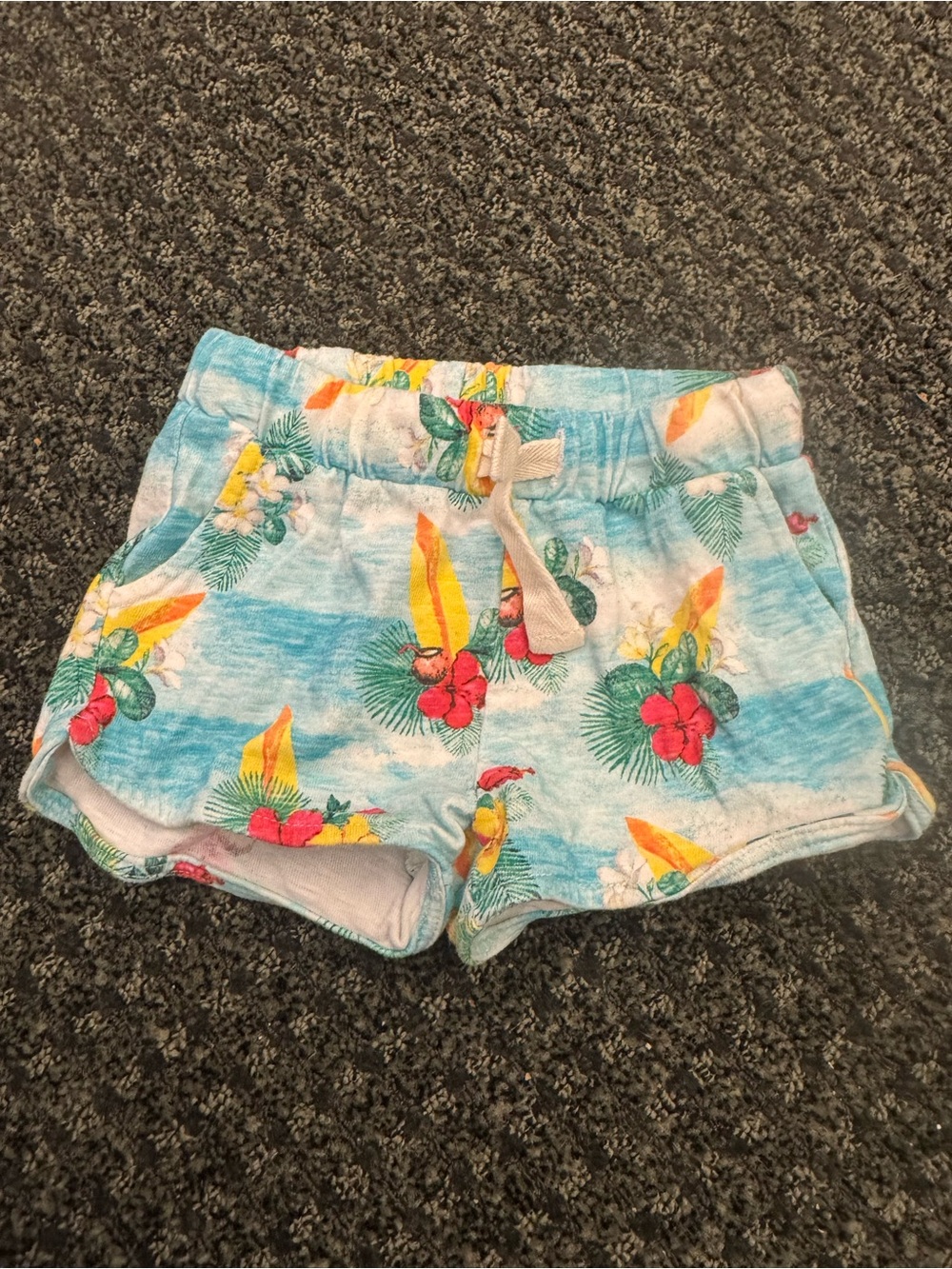 Zara Girls Tropical Print Knit Shorts Size 4 (104 cm) Beach Vacation